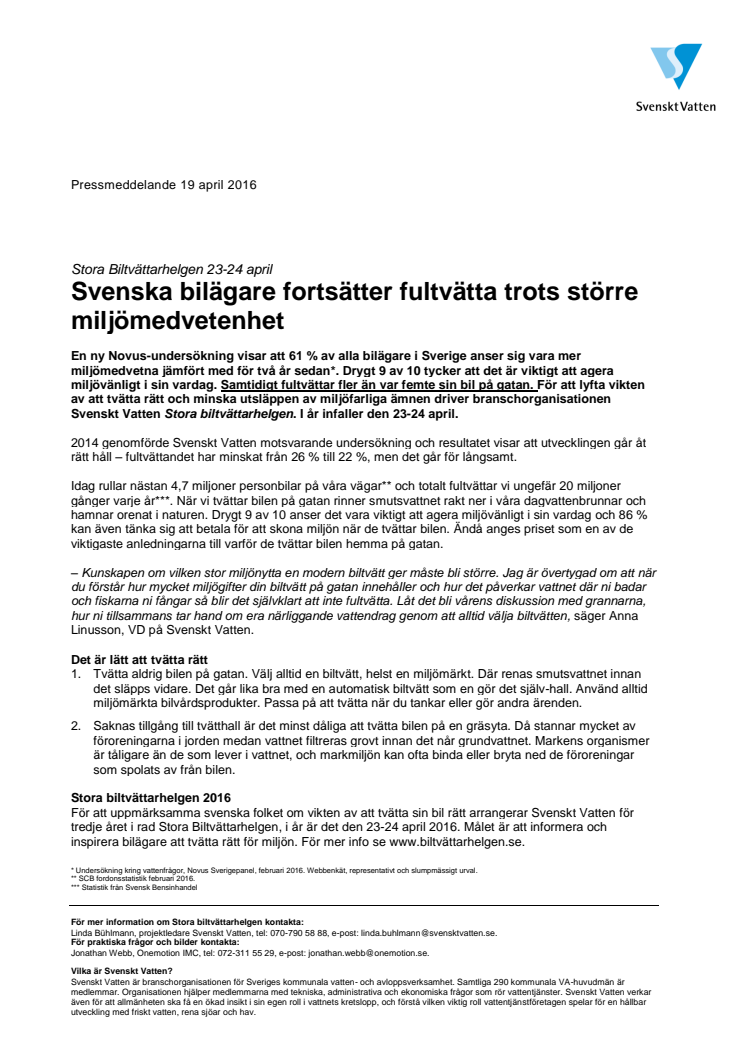 Svenska bilägare fortsätter fultvätta trots större miljömedvetenhet. Stora Biltvättarhelgen 23-24 april