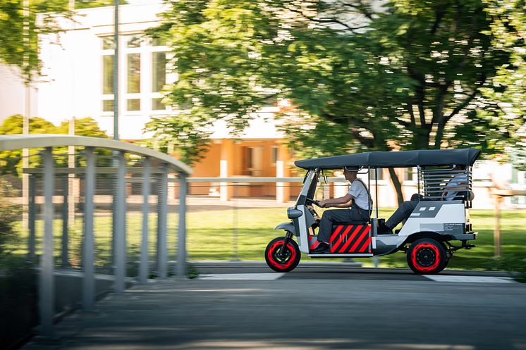 Audi rickshaw med second-life elbilsbatterier