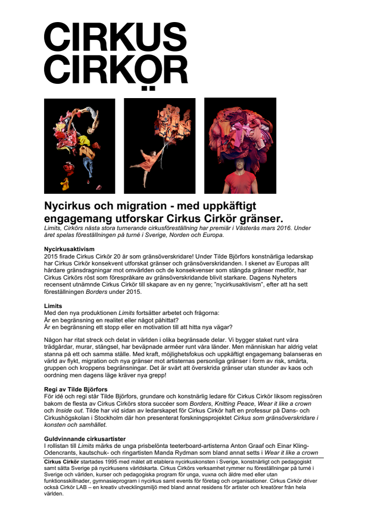 Nu släpper vi fler biljetter till Limits med Cirkus Cirkör!
