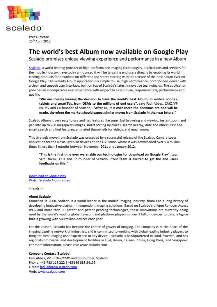 The world’s best Album now available on Google Play 