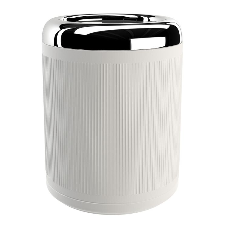 Pomd`or_x_Rosenthal_Equilibrium_Waste_bin_white_Rips_Chrome