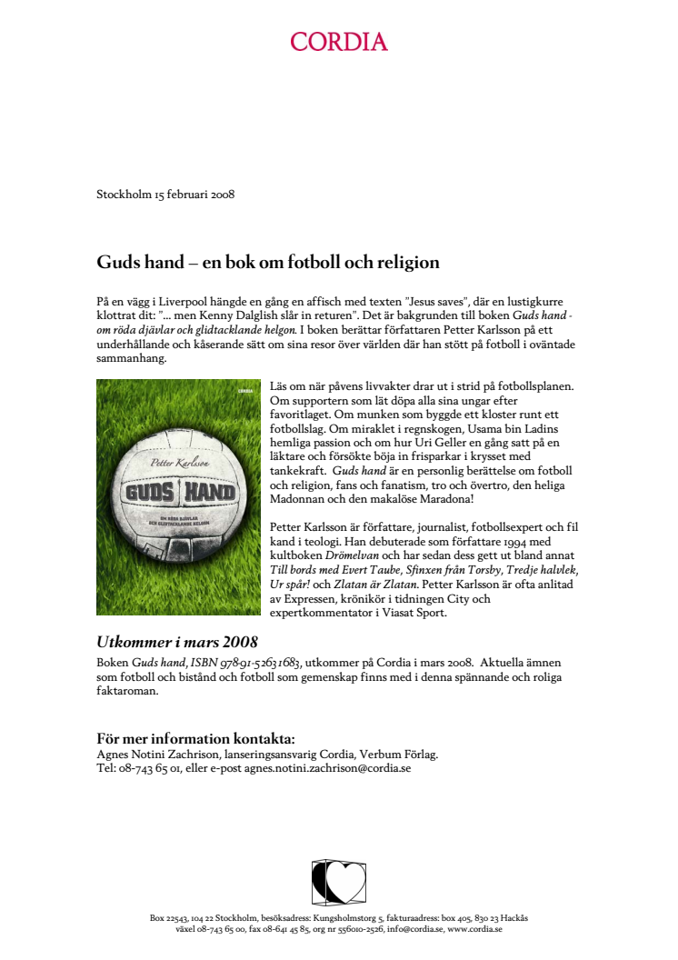 Ny bok: Guds hand – en bok om fotboll och religion