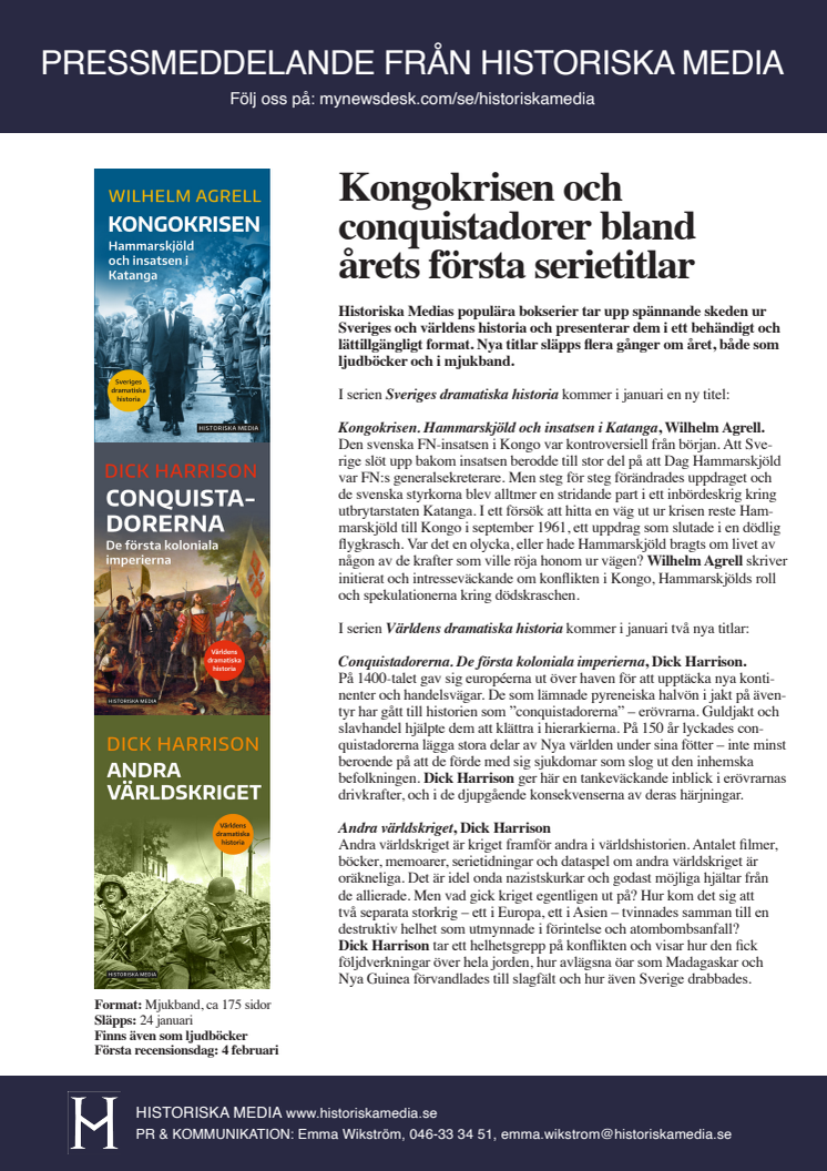 Pressmeddelande Kongokrisen Conquistadorerna Andra världskriget.pdf