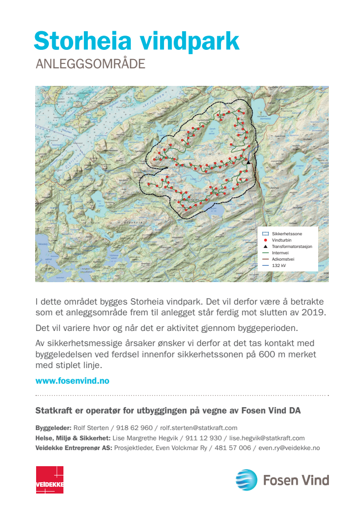 Ferdsel i utbyggingsområdet for vindparkene