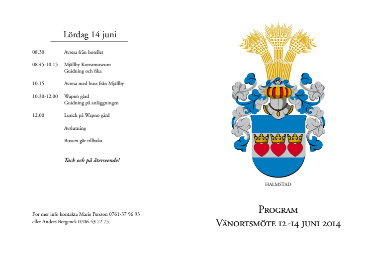 Program för vänortsbesök 12-13 juni