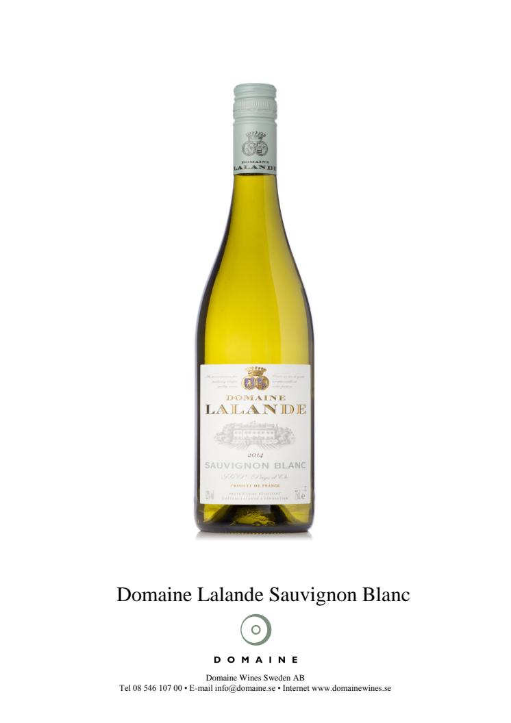 Nyhet på Systembolaget - Domaine Lalande Sauvignon Blanc 2014