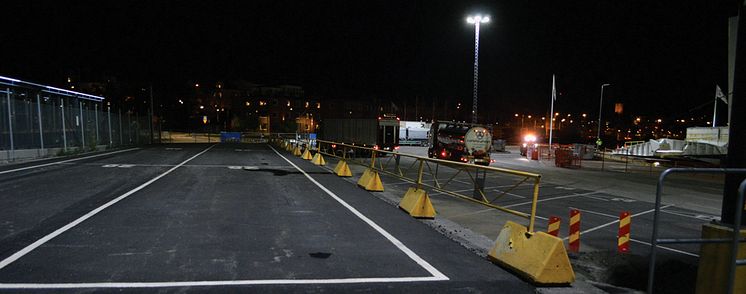 Titan mastbelysning lyser upp Gotlandsterminalen hos Smålandshamnar, Oskarshamn
