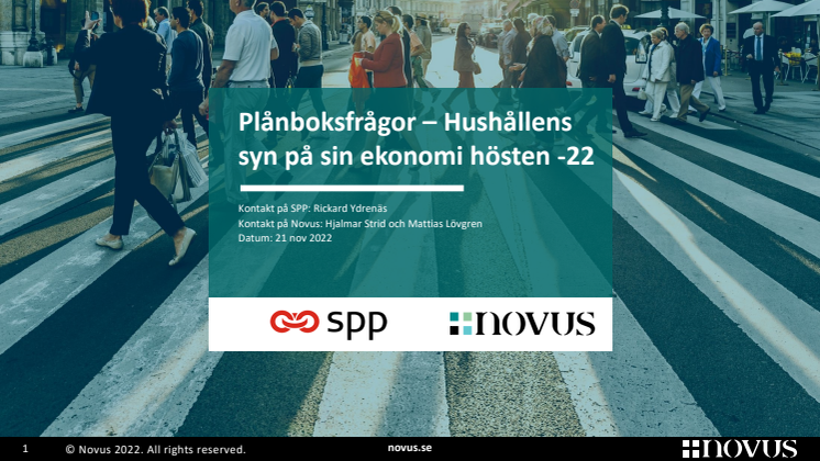 Plånboksfrågor – Hushållens syn på sin ekonomi hösten 2022