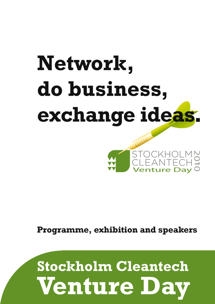 The Programme of the Stockholm Cleantech Venture Day 2010