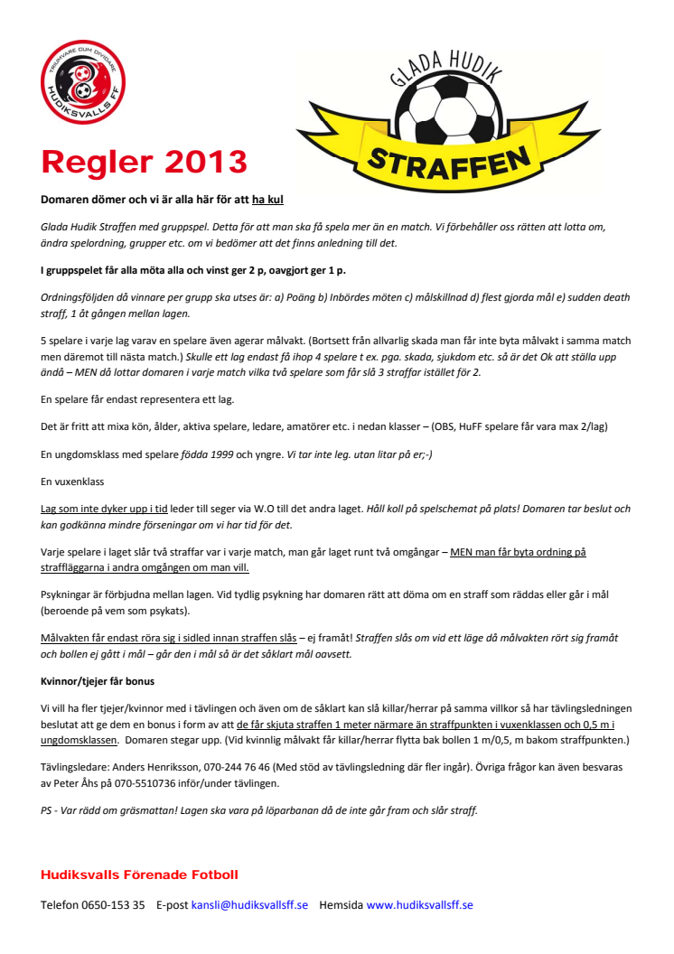 Regler Glada Hudik Straffen 2013