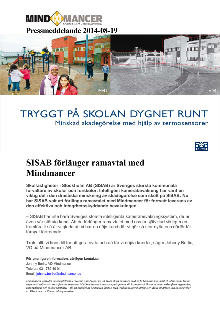 SISAB förlänger ramavtal med Mindmancer