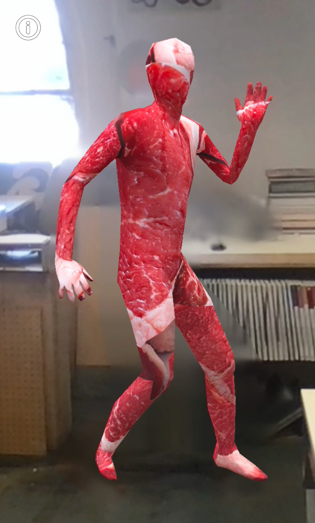 MEATBODY by Panja Göbel @booleanhairloop for Chicks on Speed @chicksonspeed augmented reality critical costume, 2023.