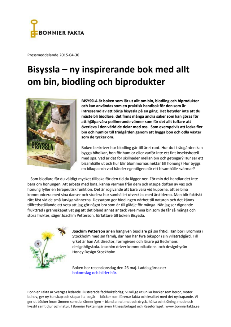 Bisyssla – ny inspirerande bok med allt om bin, biodling och biprodukter 