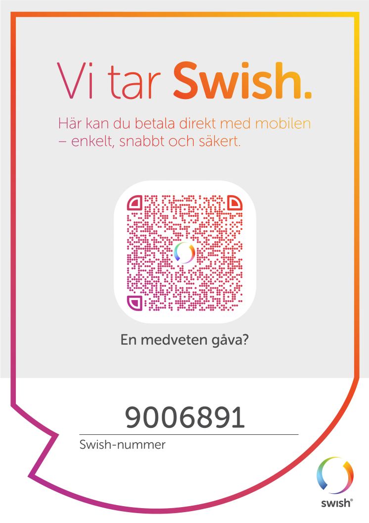 Vi tar emot Swish!