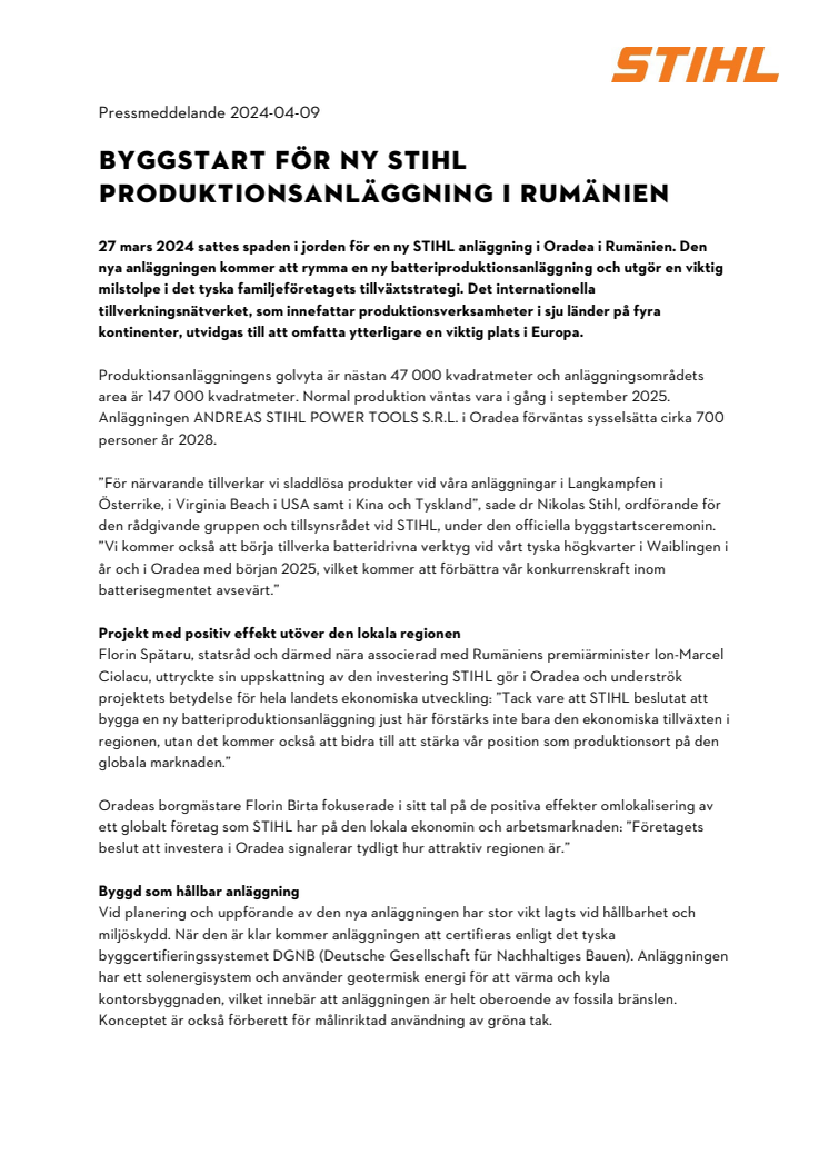 STIHL_Byggstart för ny STIHL produktionsanläggning i rumänien.pdf