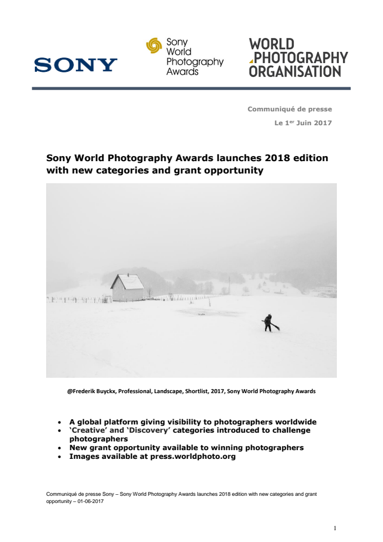 Sony World Photography Awards launches 2018 edition with new categories and grant opportunity