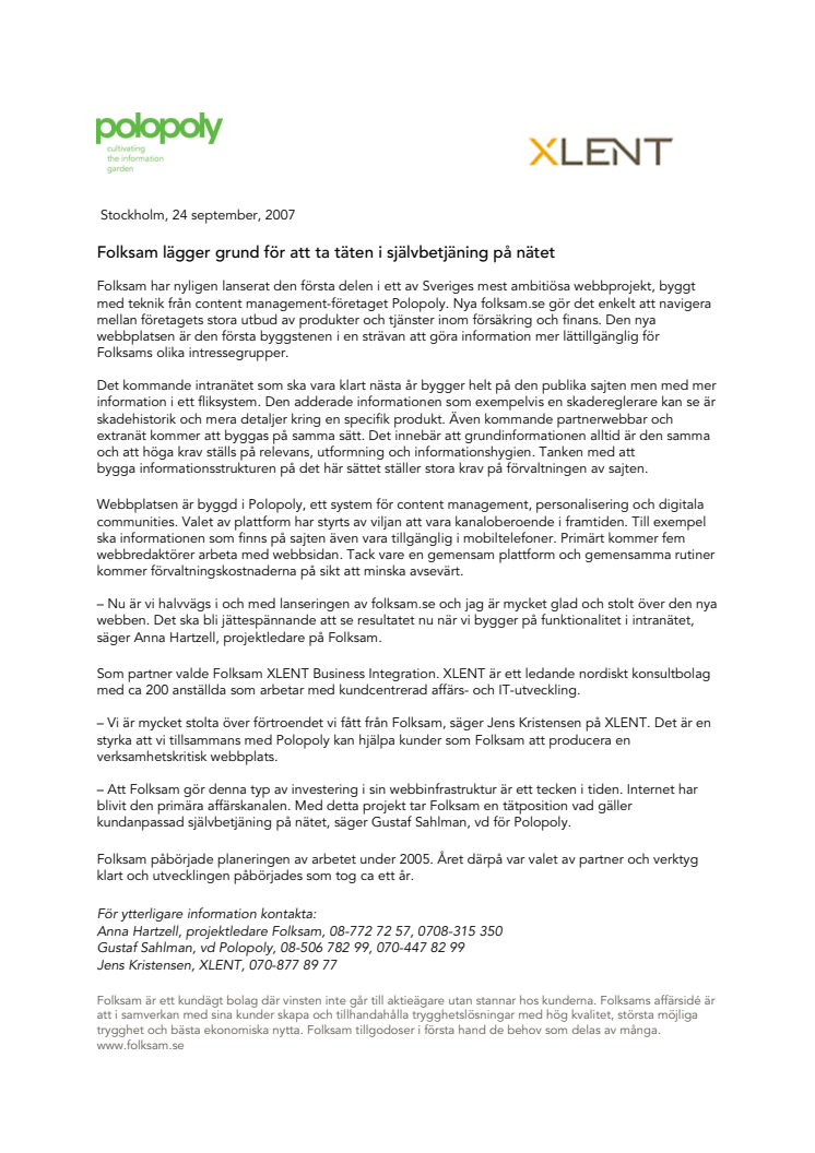 Folksam lägger grund för att ta täten i självbetjäning på nätet