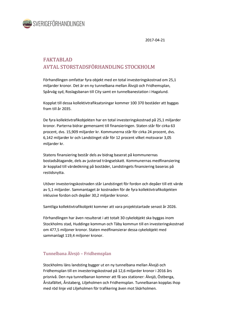 Faktablad Sverigeförhandlingen Stockholm-avtalssignering