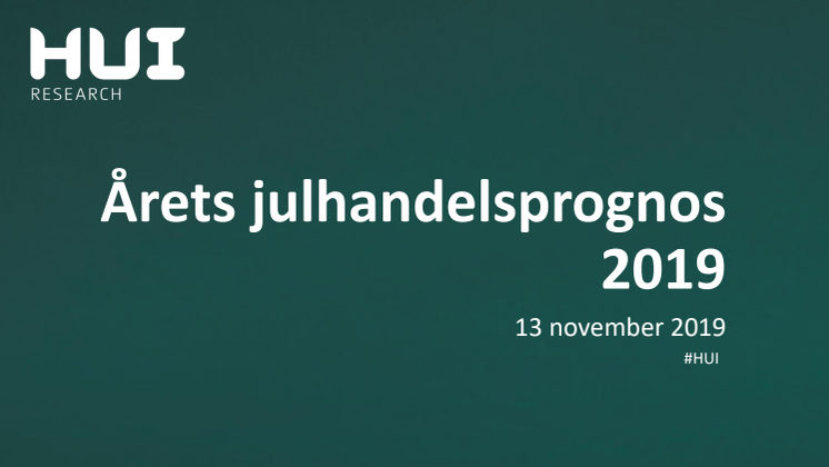 HUIs julhandelsprognos 2019