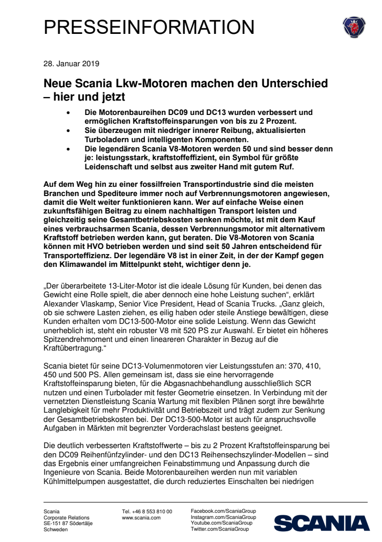 Neue Scania Lkw-Motoren machen den Unterschied  – hier und jetzt  