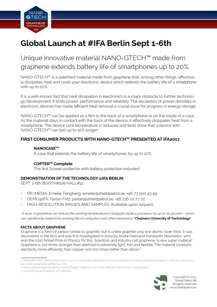 Global launch NanoGtech at #IFA2017
