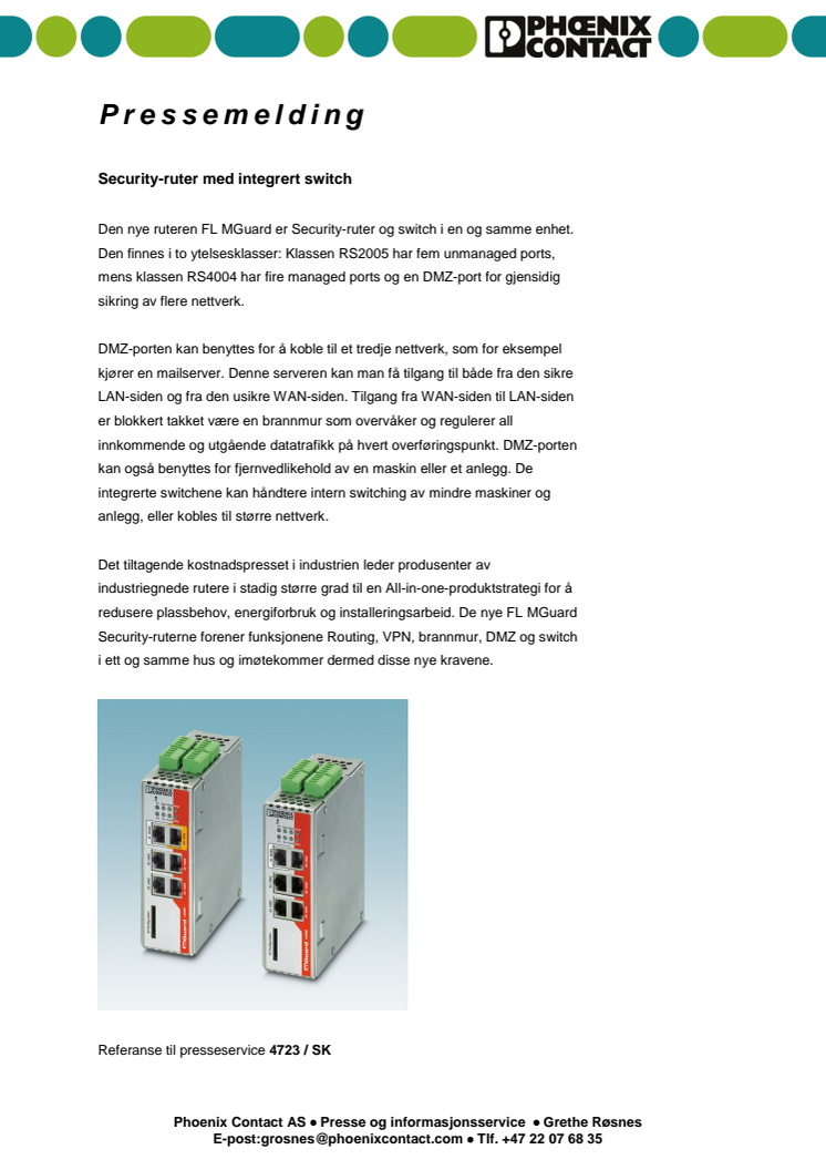 Security-ruter med integrert switch