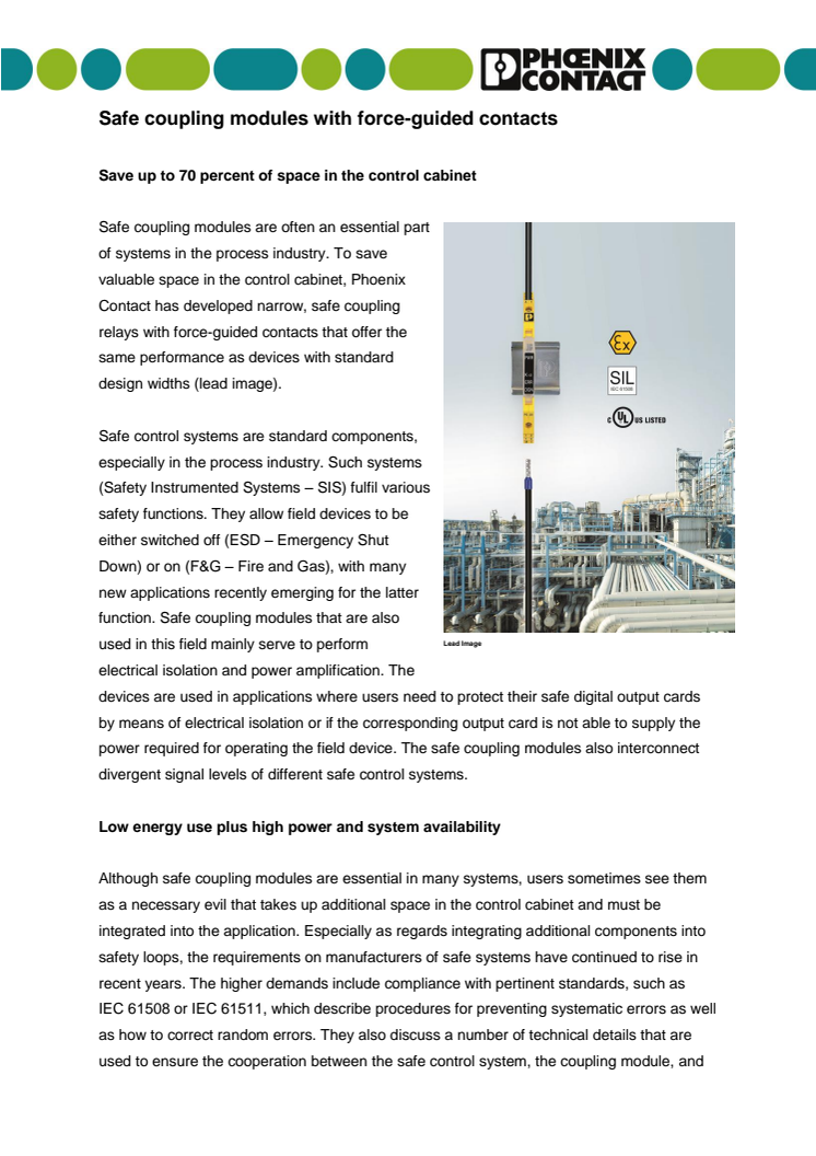 Safe coupling modules with force-guided contacts