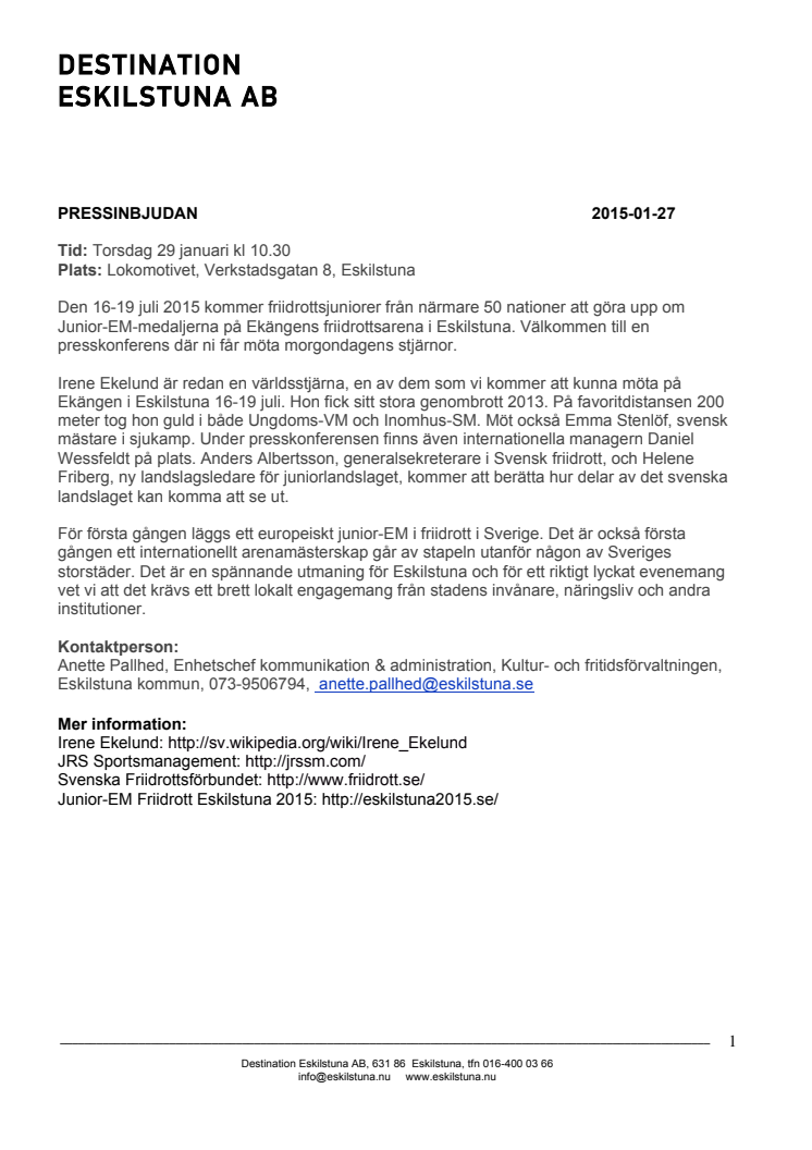 ​Pressinbjudan - Kom och möt Irene Ekelund – en av sommarens stjärnor!
