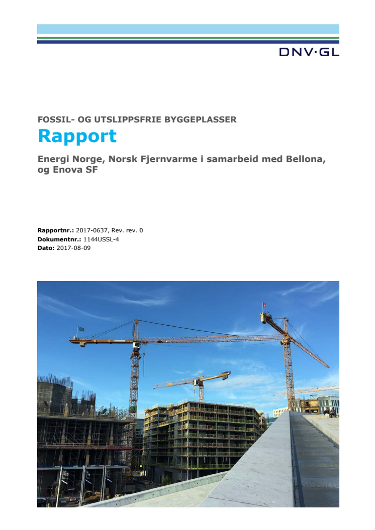 Rapport: Fossil- og utslippfrie byggeplasser