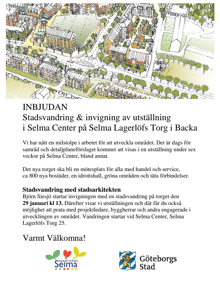 Inbjudan till stadsvandning 29 jan kl 13:00 med stadsarkitekten