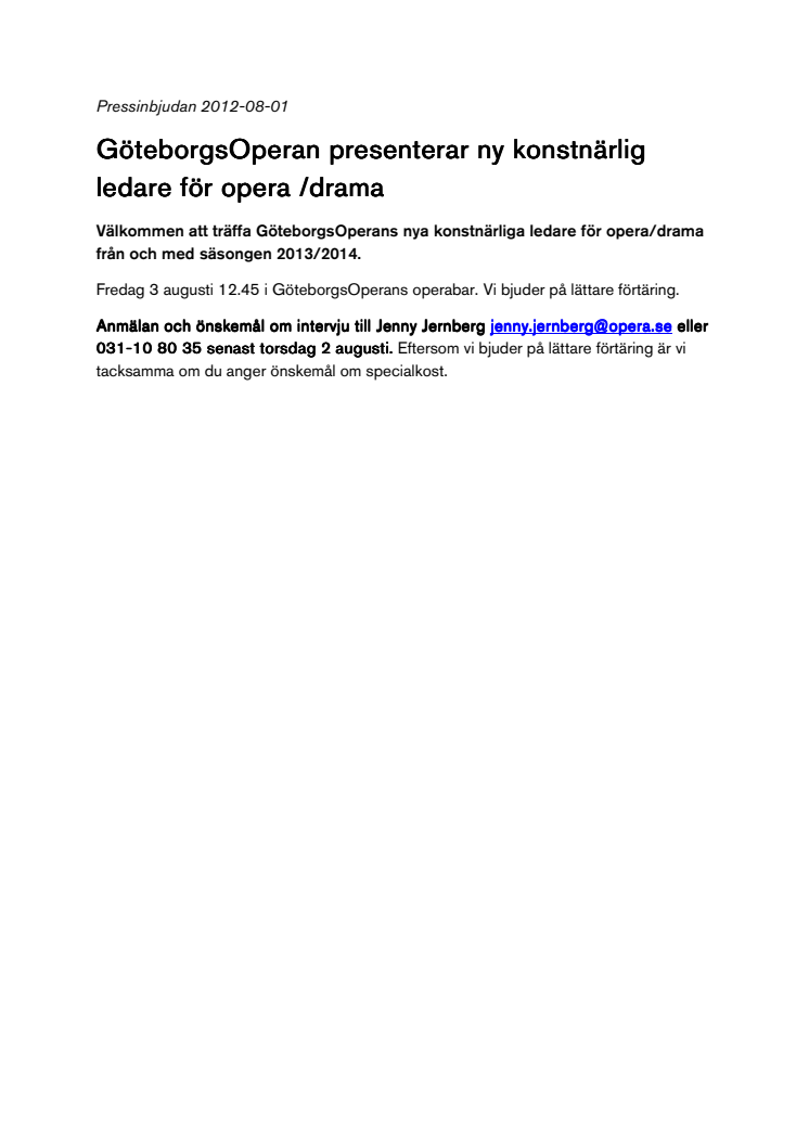 Stephen Langridge ny konstnärlig ledare för opera/drama på GöteborgsOperan