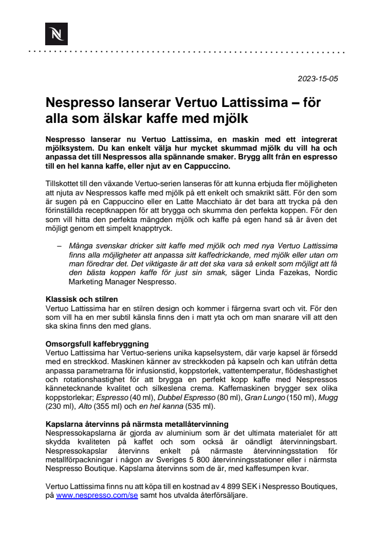2023-15-05 Nespresso lanserar Vertuo Lattissima.pdf