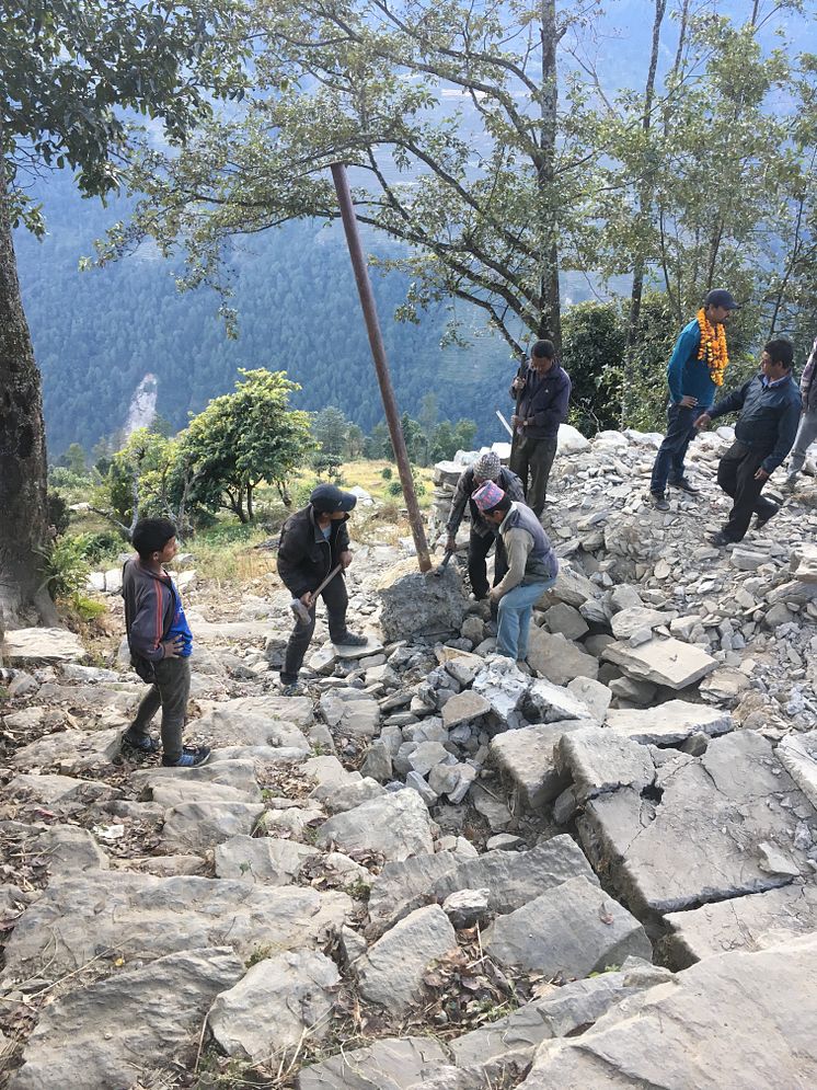 Skoleruin etter jordskjelvet i Dolakha, Nepal