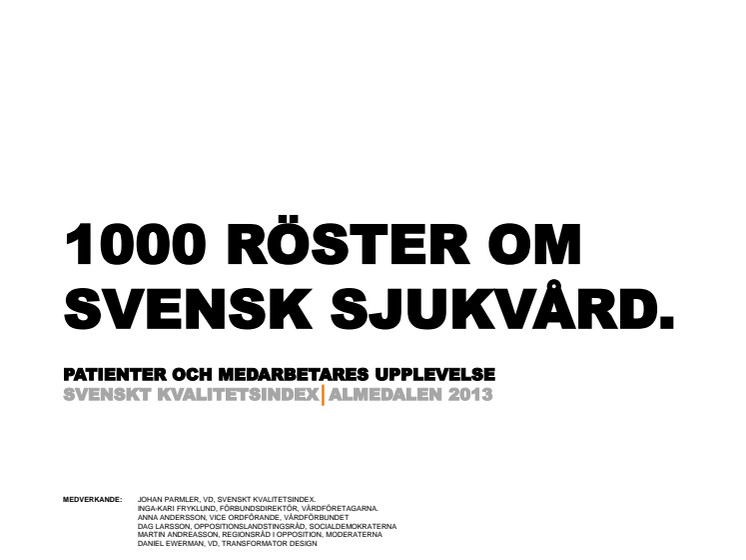 1000 röster om svenska sjukvården