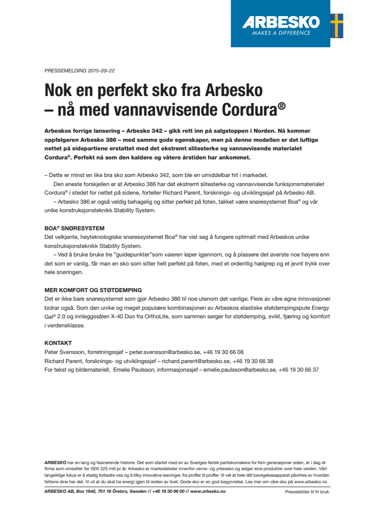 NO: Nok en perfekt sko fra Arbesko – nå med vannavvisende Cordura®