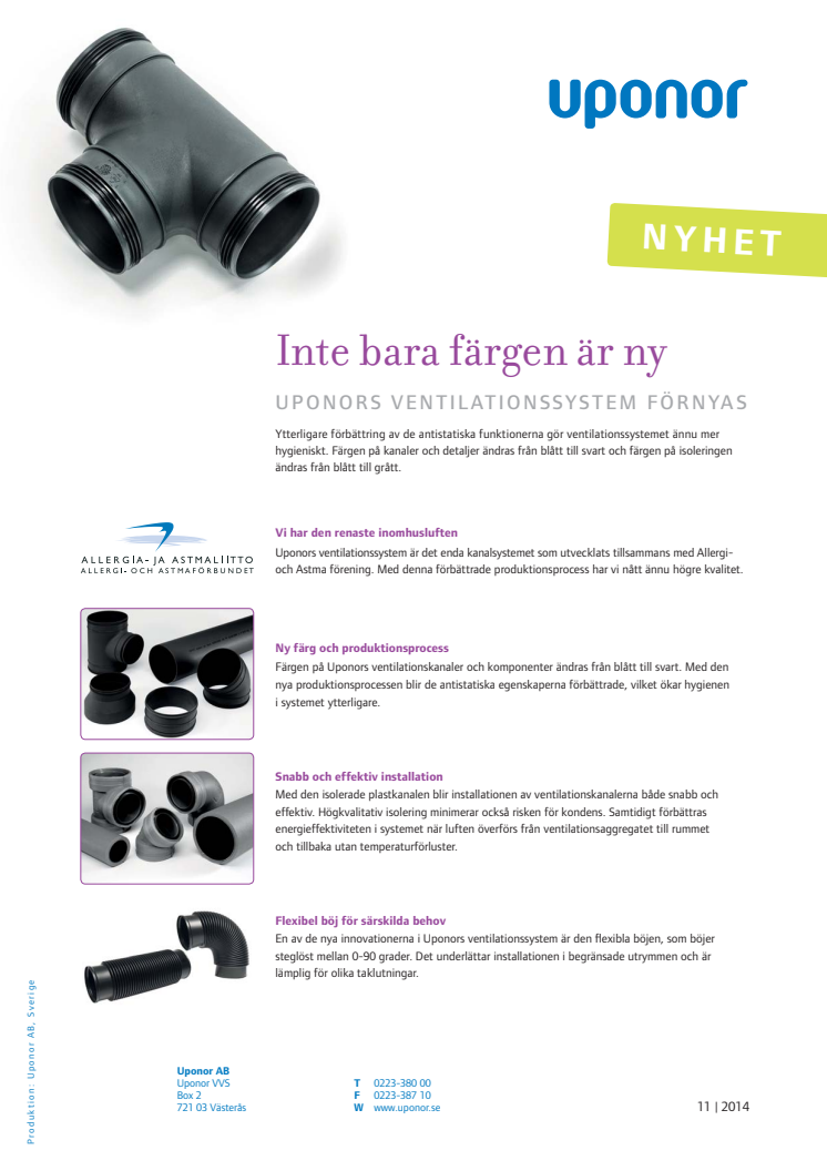 Inte bara färgen är ny - Uponors Ventilationssystem förnyas