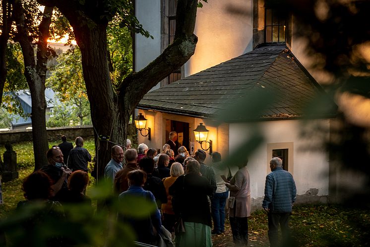 Silbermann Tage_Vor dem Konzert 2021 in Nassau mit Albrecht Koch und Stefan Schwarz_Foto Silbermann Gesellschaft