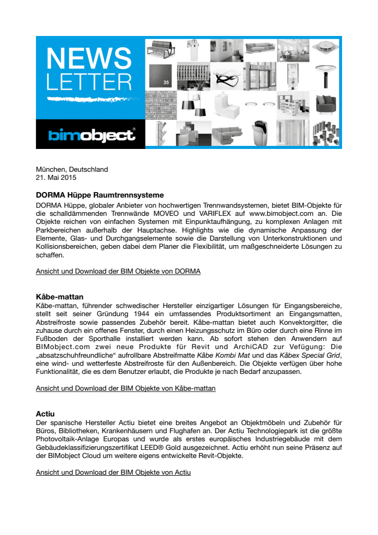 BIMobject Newsletter