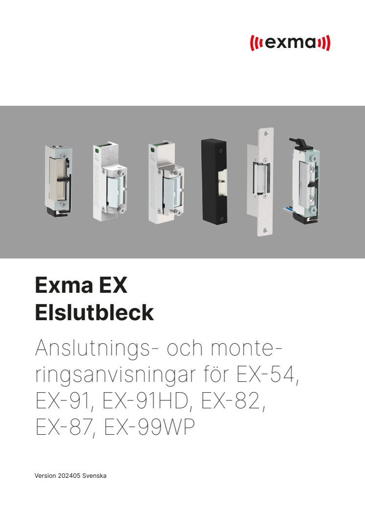Exma EX elslutbleck Manual sv