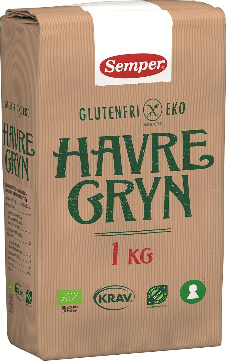 Glutenfria och ekologiska havregryn 