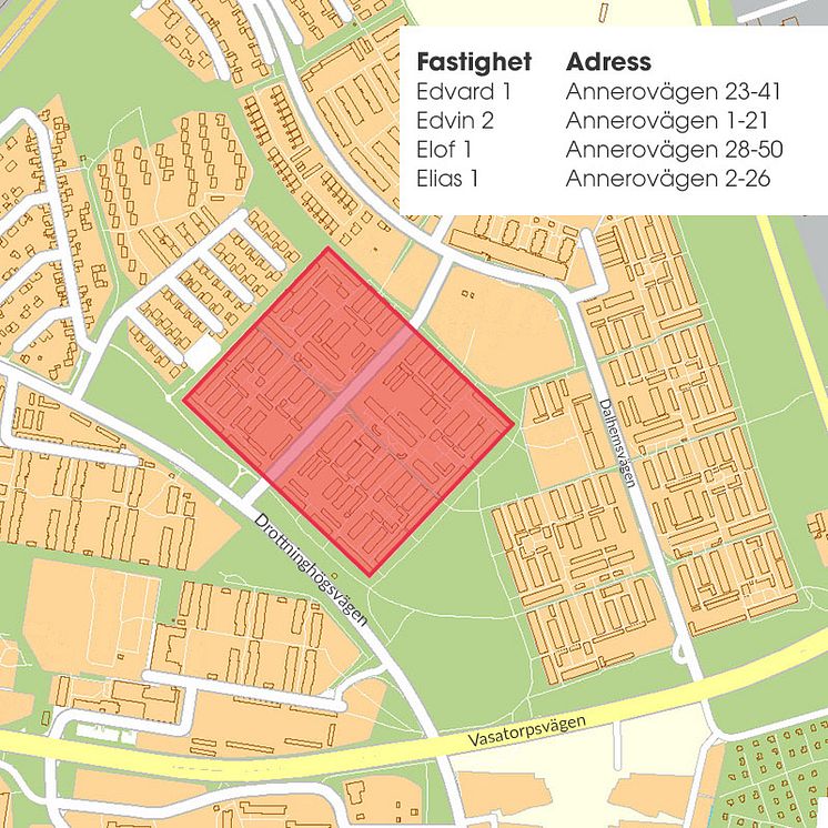 Riksbyggen köper fyra fastigheter på Dalhem med 582 hyreslägenheter