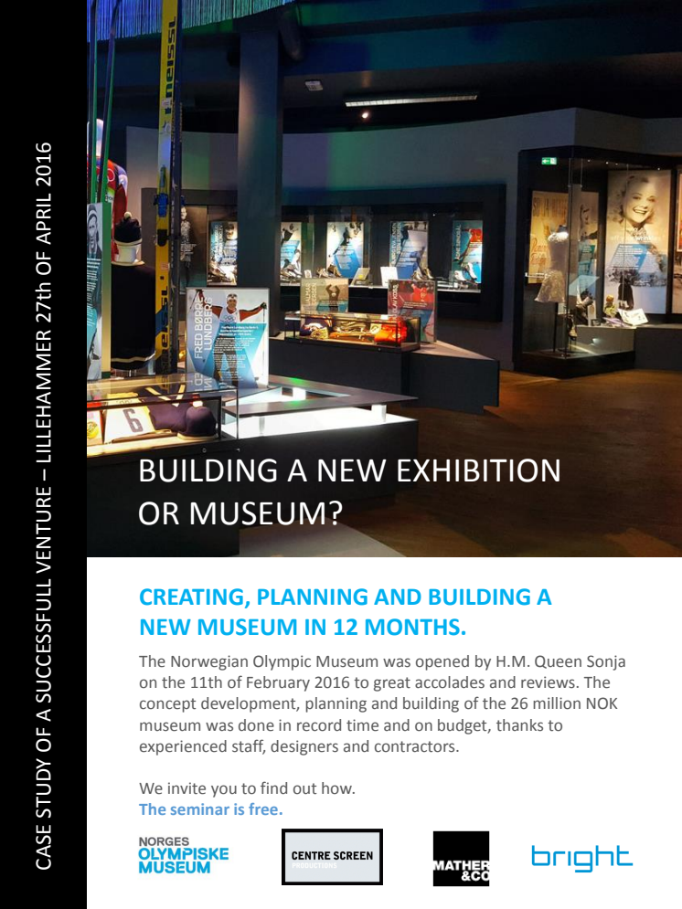 Seminarprogram «Creating, planning and building a new museum in 12 months» 