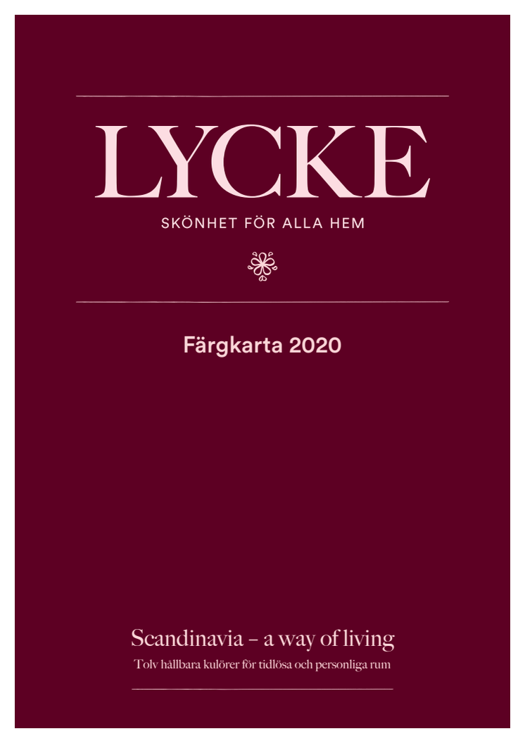 Lycke färgkarta "Scandinavia – a way of living"