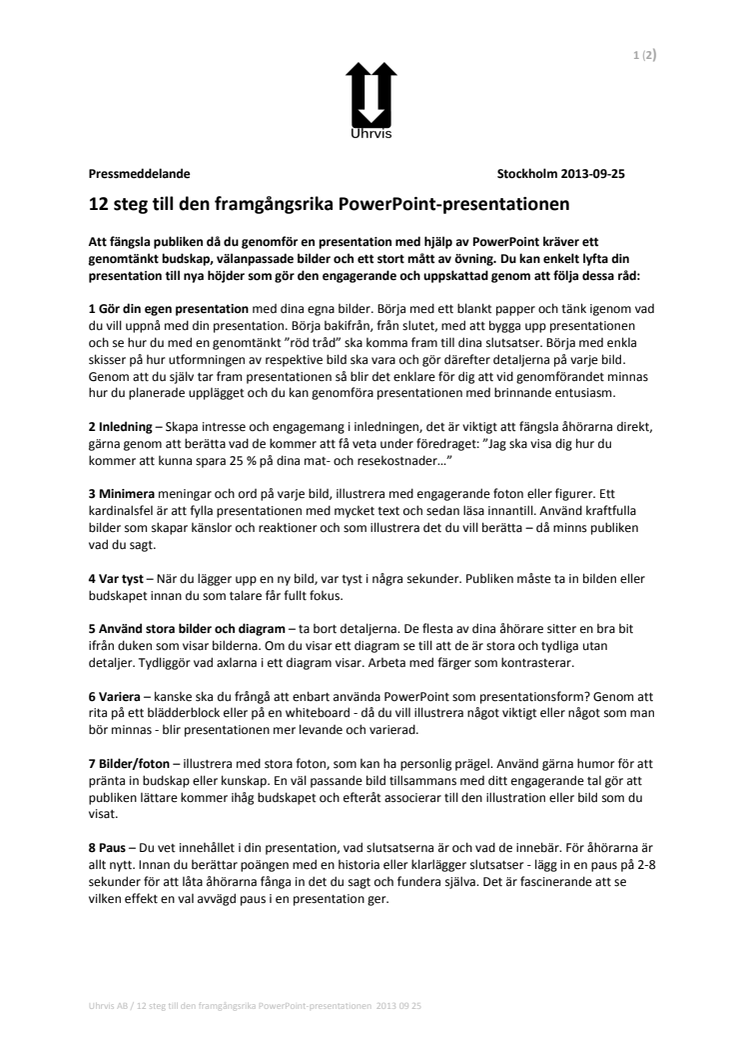 12 steg till den framgångsrika PowerPoint-presentationen