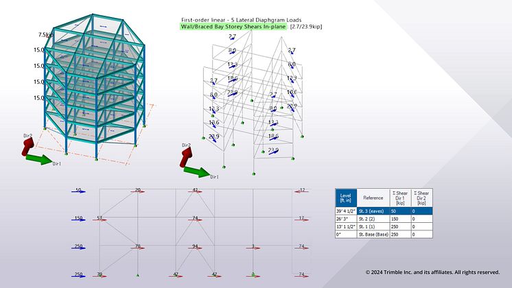 Tekla2024-TSD-New reporting options for Storey Shear