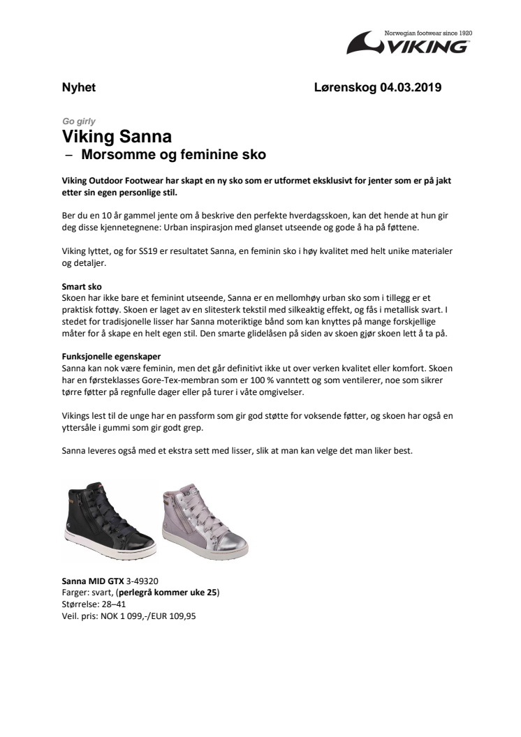 Viking Sanna, en feminin, morsom og fornuftig fritidssko. 