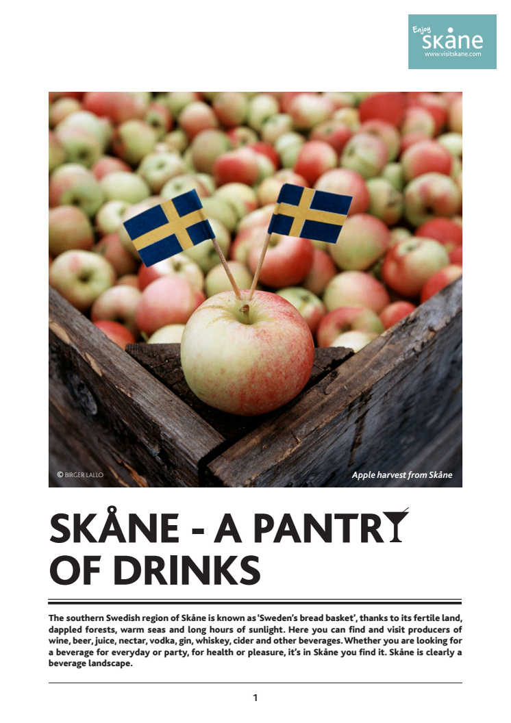 PRESSINFO: Skåne - A pantry of drinks