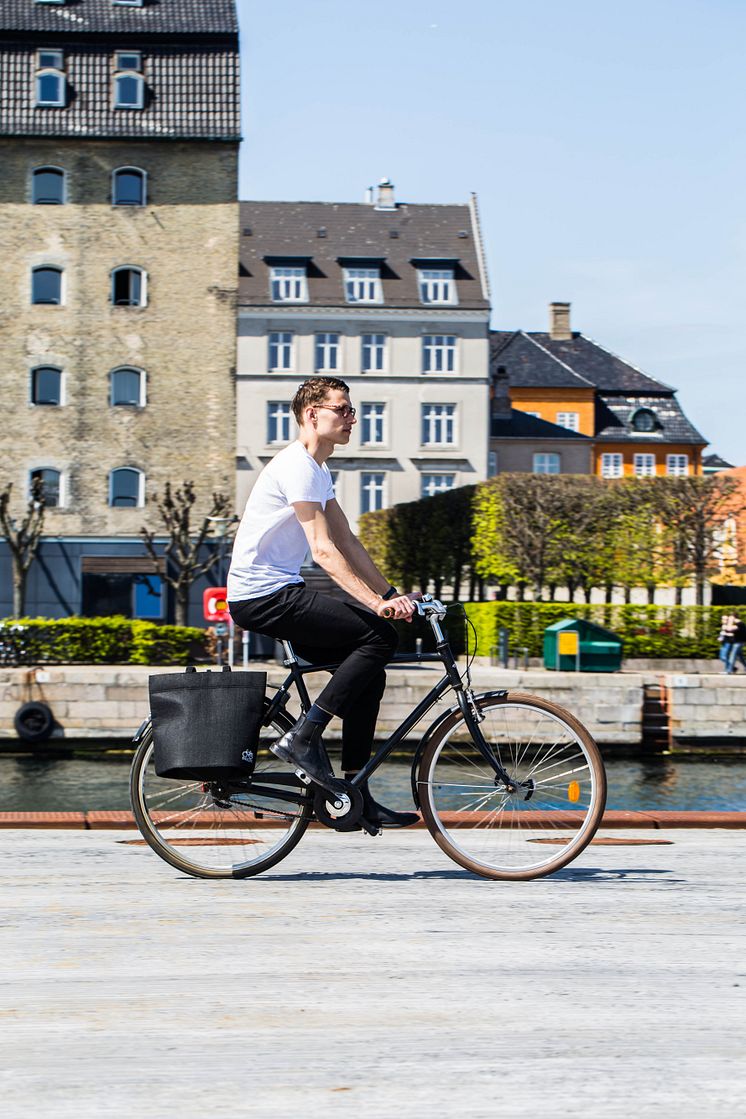 Shoppingkasse för cykeln, Svart filt