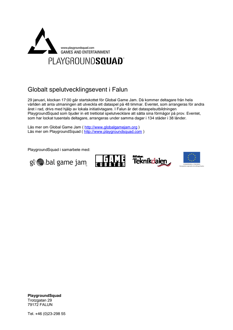 Globalt spelutvecklingsevent i Falun