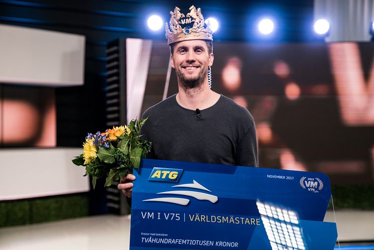 Karl Sandström vinnare av VM i V75 2017.